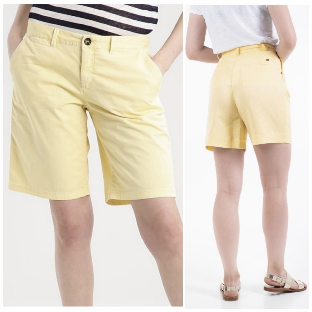 Tommy Hilfiger 10" cotton yellow longline shorts